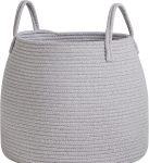 Amazon Cotton Rope Storage Basket Foldable Bedroom Living Room Round Toy Storage Basket (grey)